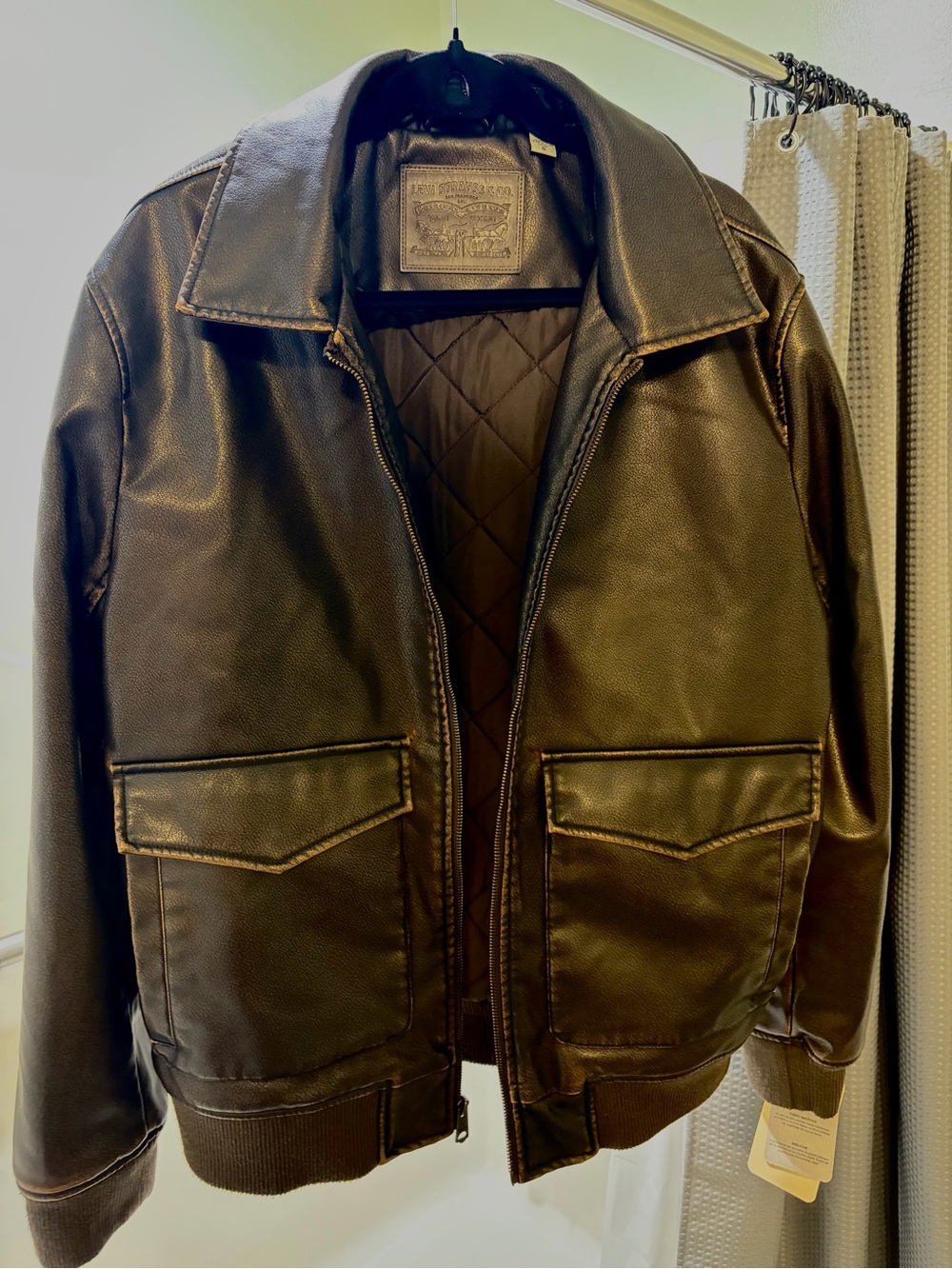 Levi's Dark Brown Leather Bomber Jacket